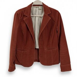 Women's Vintage Deep Red Corduroy Blazer